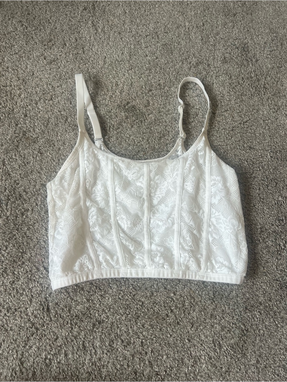White Lace Bralette Corset Tank